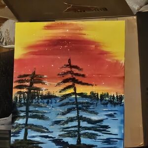 Vibrant Sunset Landscape Art Print